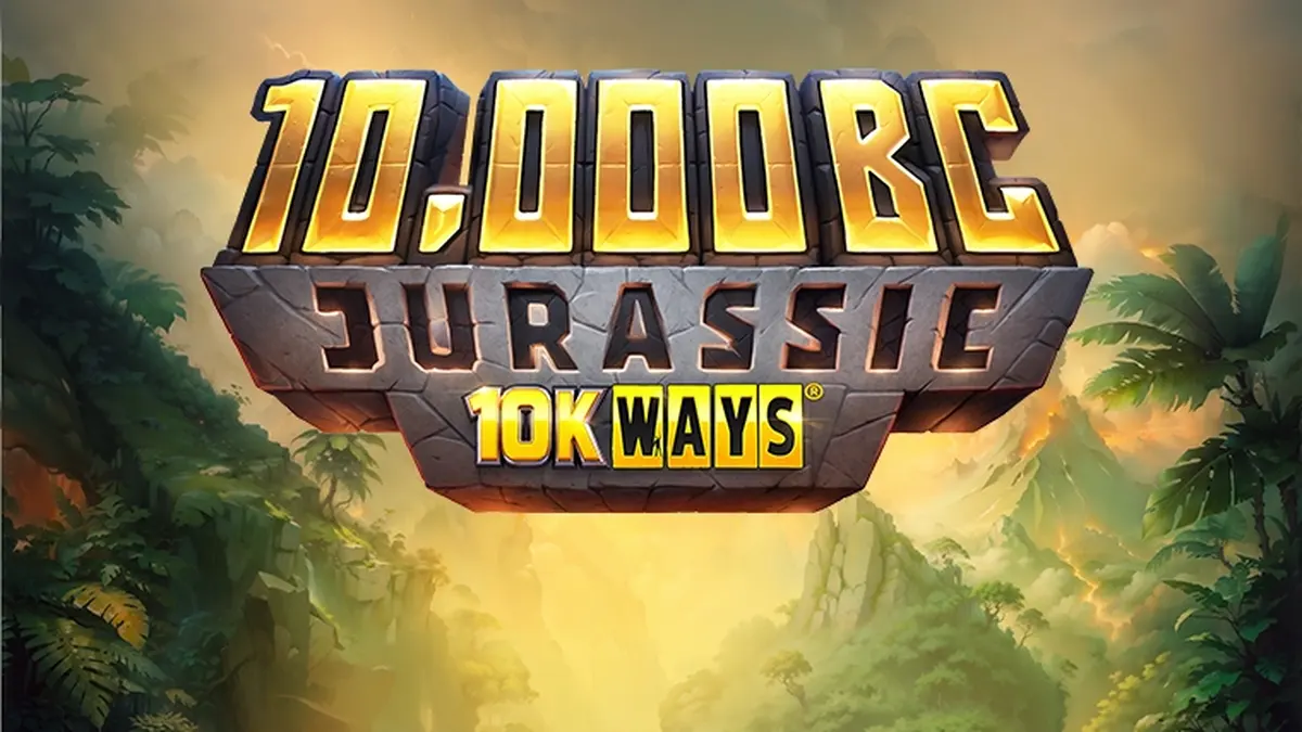 Cenário pré-histórico vibrante do slot 10,000 BC Jurassic 10K Ways