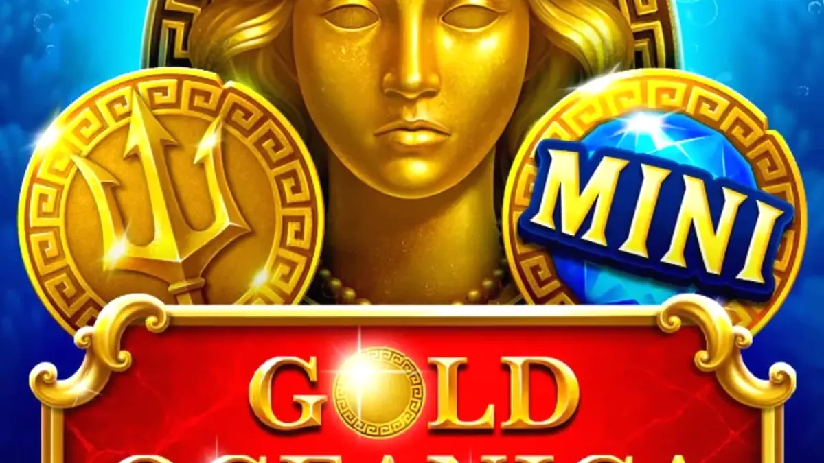 Cena subaquática do slot Gold Oceanica com a deusa Oceanica e criaturas marinhas