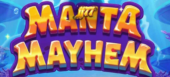 Cena subaquática colorida com criaturas marinhas engraçadas no jogo Manta Mayhem