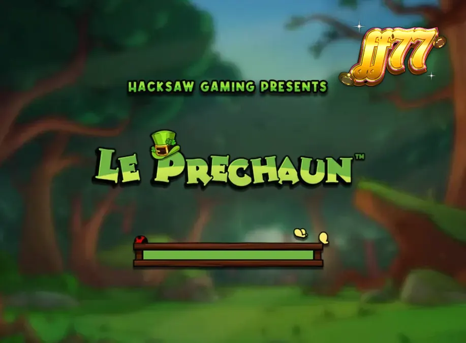 Guaxinim temático do slot Le Prechaun em um cenário de floresta mágica.